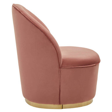 Dusty Pink Velvet Gold Base Chair