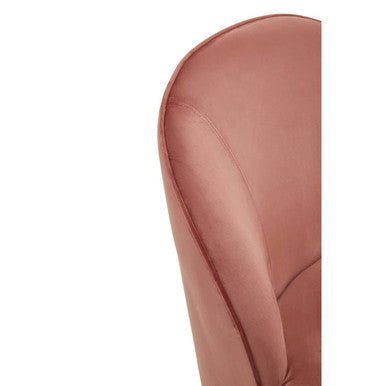 Dusty Pink Velvet Gold Base Chair