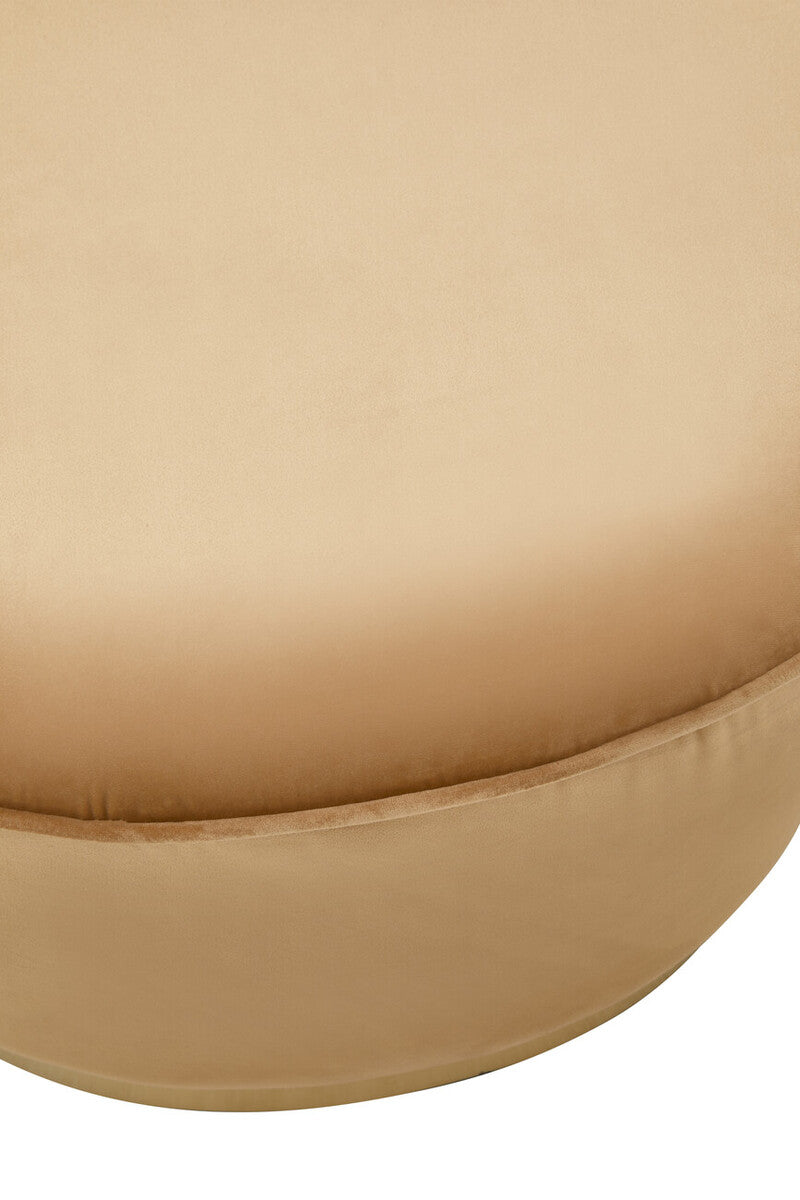 Beige Velvet Chair with Gold Finish Base