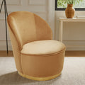 Beige Velvet Chair with Gold Finish Base