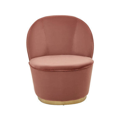 Dusty Pink Velvet Chair with Gold Finish Base