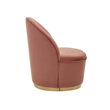Dusty Pink Velvet Chair with Gold Finish Base