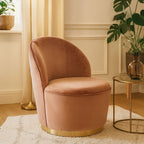 Dusty Pink Velvet Chair with Gold Finish Base