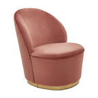 Dusty Pink Velvet Chair with Gold Finish Base