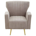 Mink Velvet Armchair with Gold Finish Legs