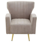 Mink Velvet Armchair with Gold Finish Legs