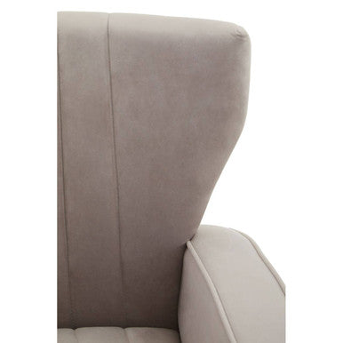 Mink Velvet Armchair with Gold Finish Legs