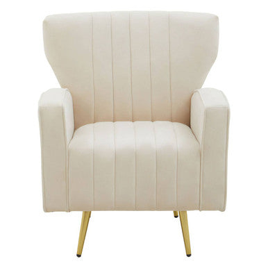 Natural Velvet Armchair