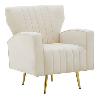 Natural Velvet Armchair
