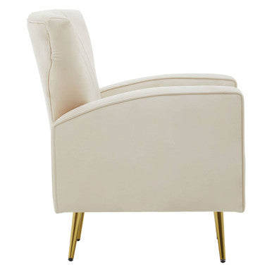 Natural Velvet Armchair