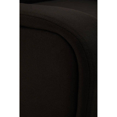 Black Fabric Armchair with Gold Finish Metal Legs