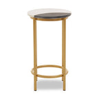 White Marble and Brass Side Table