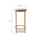 White Marble and Brass Side Table