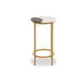 White Marble and Brass Side Table