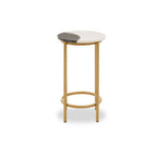White Marble and Brass Side Table