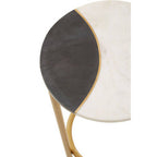 White Marble and Brass Side Table
