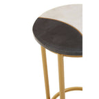 White Marble and Brass Side Table
