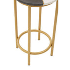 White Marble and Brass Side Table