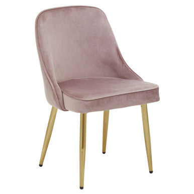Dusky Pink Velvet Chair with Gold Legs