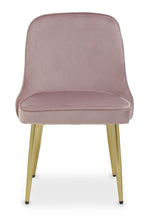 Dusky Pink Velvet Chair with Gold Legs