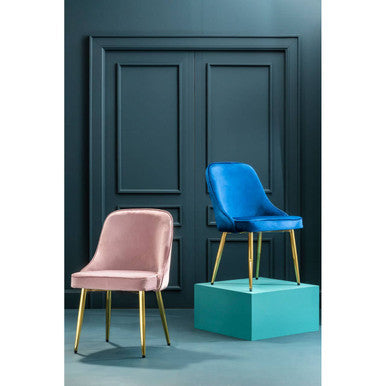 Dusky Pink Velvet Chair with Gold Legs