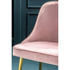 Dusky Pink Velvet Chair with Gold Legs