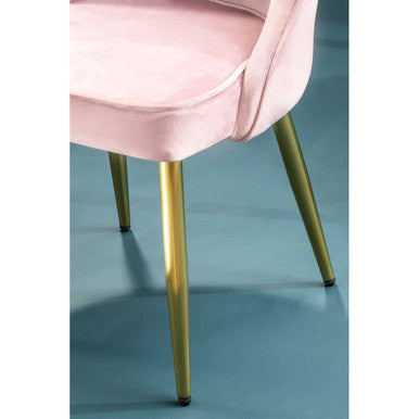 Dusky Pink Velvet Chair with Gold Legs