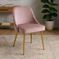 Dusky Pink Velvet Chair with Gold Legs