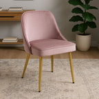 Dusky Pink Velvet Chair with Gold Legs