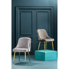 Grey Dining Chair with Curved Back