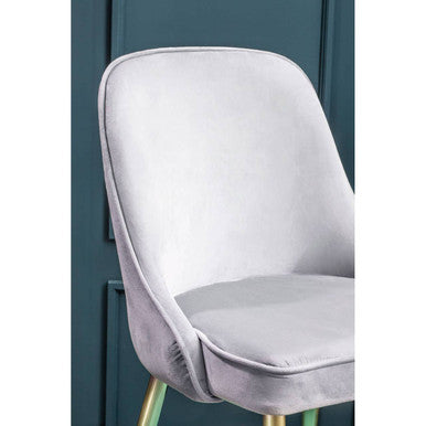 Grey Dining Chair with Curved Back
