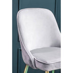 Grey Dining Chair with Curved Back