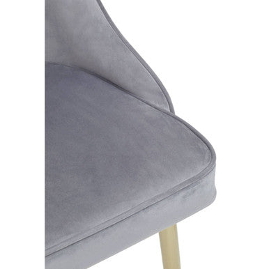Grey Dining Chair with Curved Back