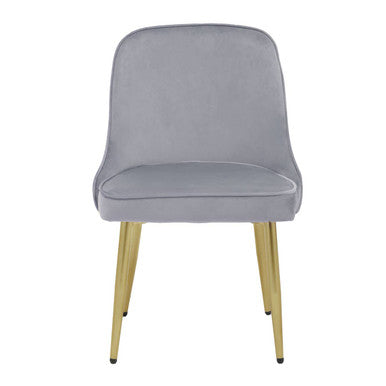 Grey Dining Chair with Curved Back