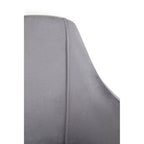 Grey Velvet Dining Chair with Raised Arms