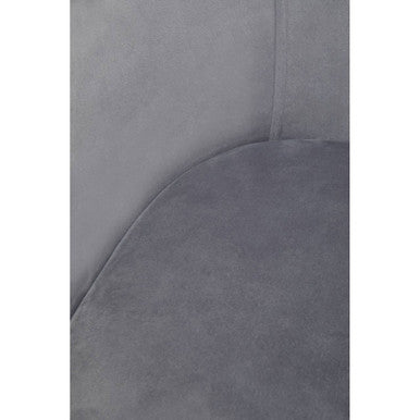 Grey Velvet Dining Chair with Raised Arms