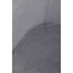 Grey Velvet Dining Chair with Raised Arms