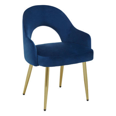 Midnight Blue Velvet Dining Chair