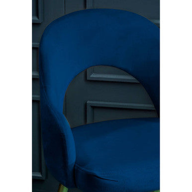 Midnight Blue Velvet Dining Chair