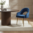Midnight Blue Velvet Dining Chair