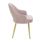 Pink Velvet Dining Chair with Raised Arms