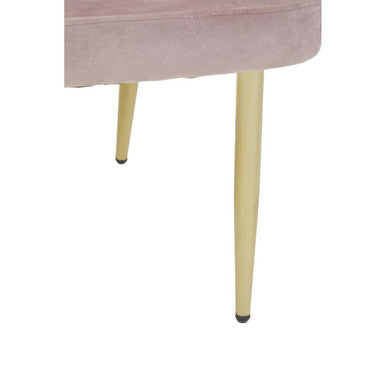 Pink Velvet Dining Chair with Raised Arms