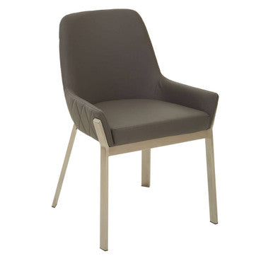 Grey Faux Leather Dining Chair
