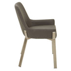 Grey Faux Leather Dining Chair