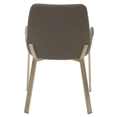 Grey Faux Leather Dining Chair