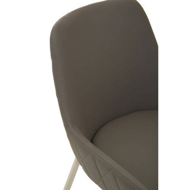 Grey Faux Leather Dining Chair