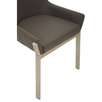 Grey Faux Leather Dining Chair