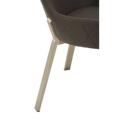 Grey Faux Leather Dining Chair