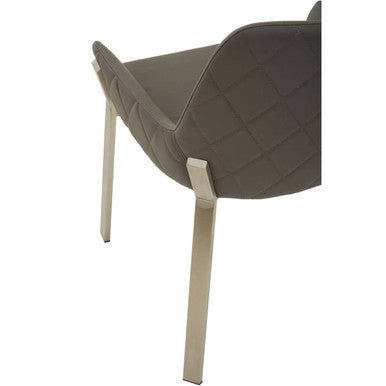 Grey Faux Leather Dining Chair