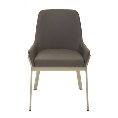 Grey Faux Leather Dining Chair